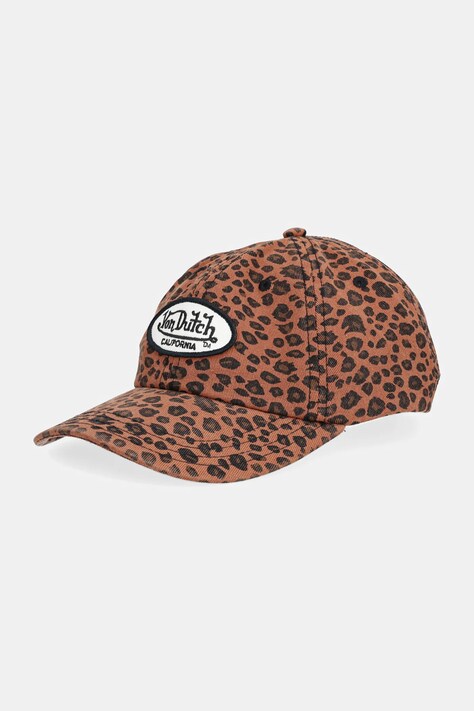Von Dutch czapka z daszkiem bawełniana kolor brązowy VD.2.CB.LEO