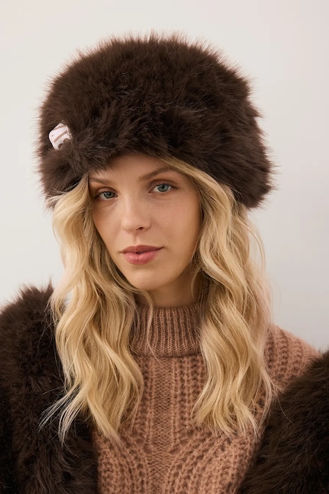 Čiapka Bizuu FURRA hnedá farba, FURRA BRĄZOWY