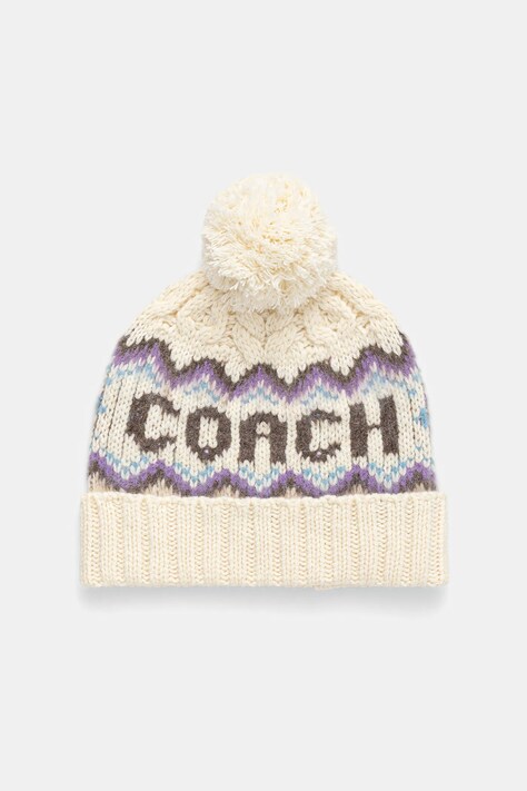 Coach czapka z dodatkiem wełny kolor beżowy 29CCL51