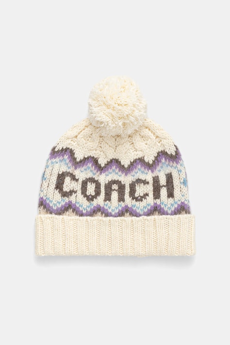 Coach czapka z dodatkiem wełny kolor beżowy 29CCL51