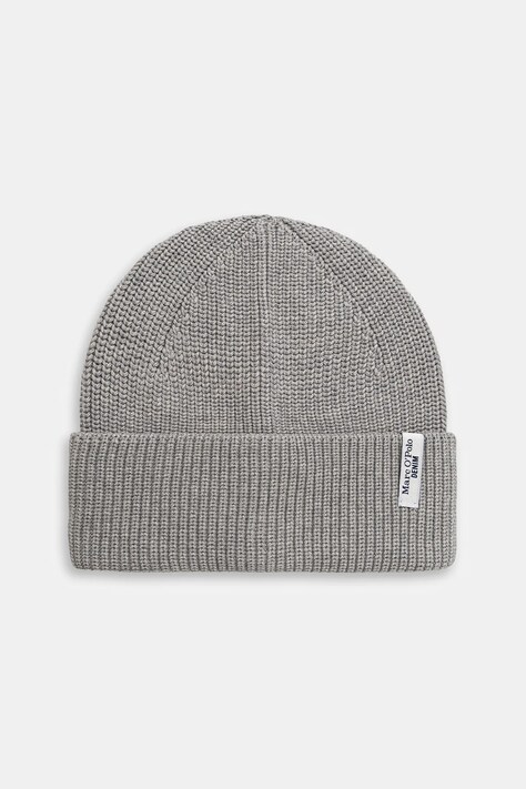 Marc O'Polo czapka bawełniana kolor szary 5000007169