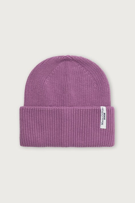 Marc O'Polo Czapka beanie damska bawełniana fioletowa 5000007169