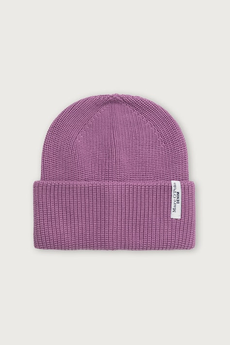 Marc O'Polo Czapka beanie damska bawełniana fioletowa 5000007169
