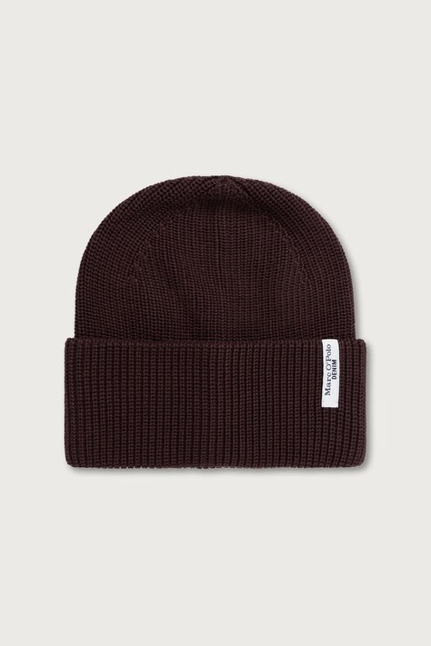 Marc O'Polo Czapka beanie damska bawełniana brązowa 5000007169