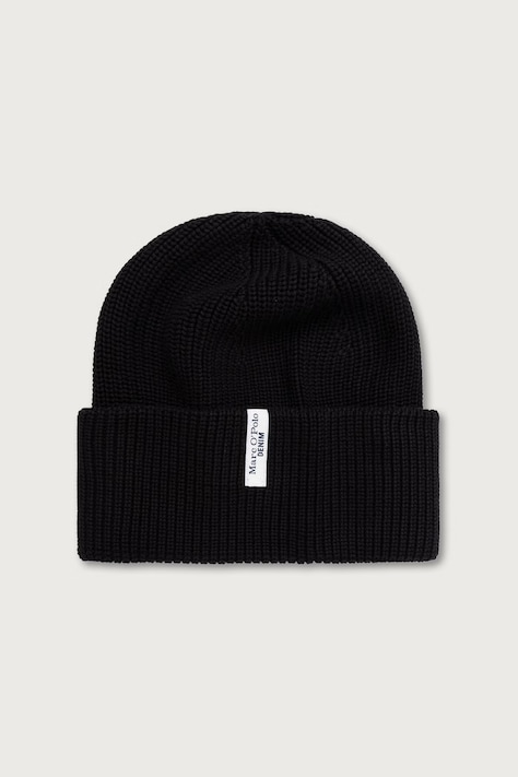 Marc O'Polo Czapka beanie damska bawełniana czarna 5000007169