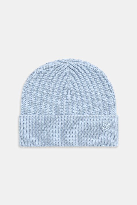 FROM FUTURE czapka kaszmirowa kolor niebieski ABO03515