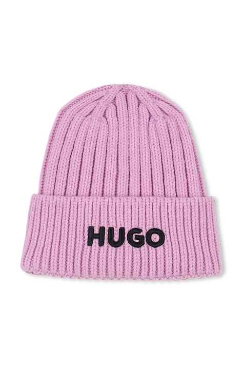 HUGO czapka dziecięca kolor fioletowy G00543