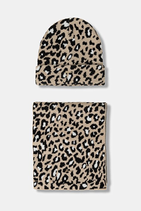 Guess czapka i szalik dziecięcy 2-pack kolor beżowy J5BZ05 Z3H40