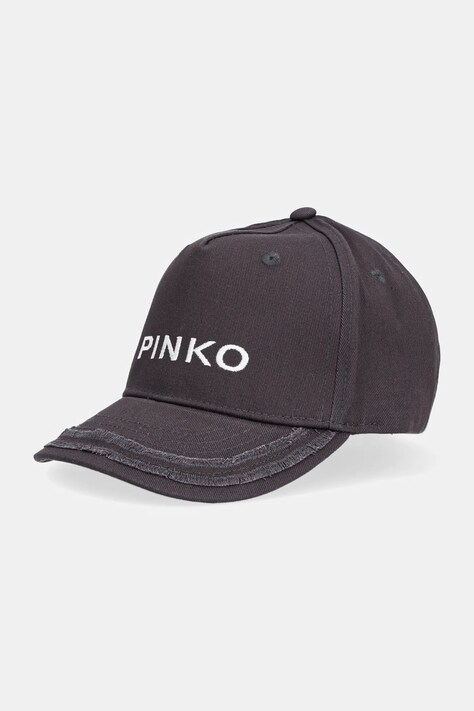 Pinko czapka z daszkiem bawełniana dziecięca kolor czarny KFCP001.C.CF046
