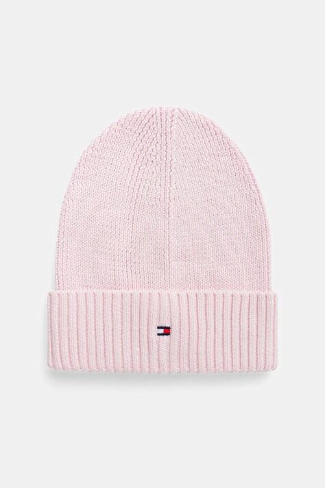 Dětská bavlněná čepice Tommy Hilfiger růžová barva, AU0AU01526