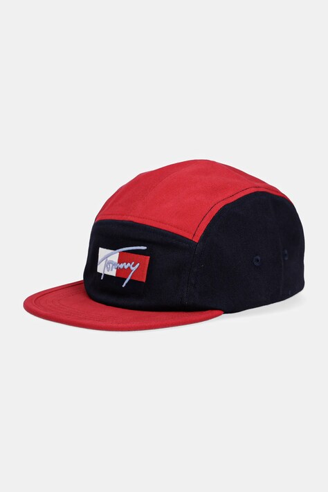Детская хлопковая кепка Tommy Hilfiger цвет синий однотонная AU0AU01982