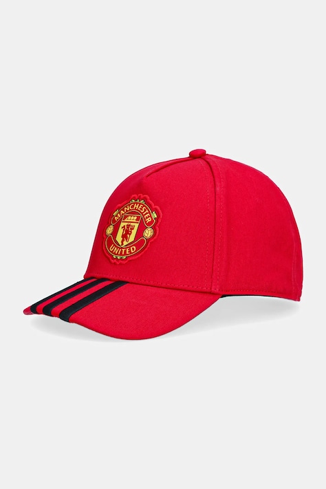 Детская хлопковая кепка adidas Performance Manchester United цвет красный JV5888