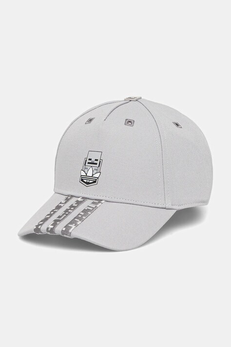 adidas Originals czapka z daszkiem bawełniana dziecięca MINECRAFT kolor szary JW2982