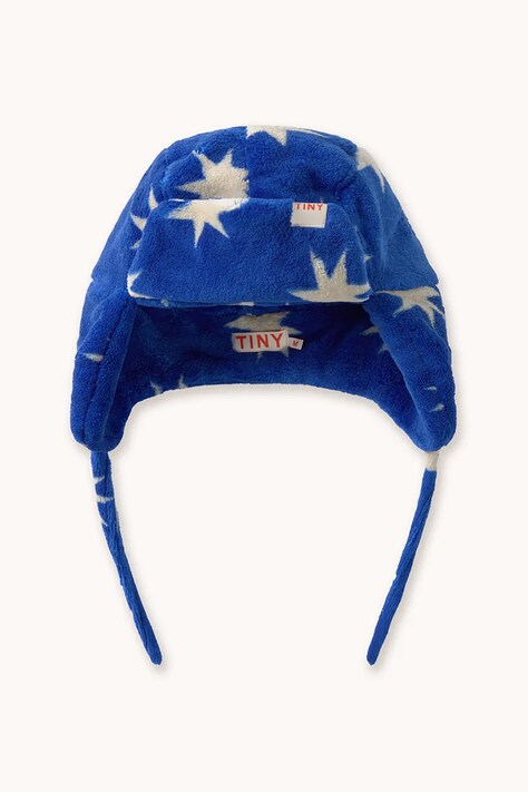 Tinycottons czapka dziecięca STARS EARFLAP BEANIE kolor granatowy AW25-575