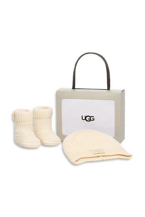 Čiapka a papučky pre bábätká UGG I SKYLAR AND UGG BEANIE béžová farba, 1157651I