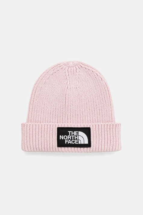 The North Face czapka dziecięca BABY LOGO BOX BEANIE kolor różowy NF0A8F1JBP61