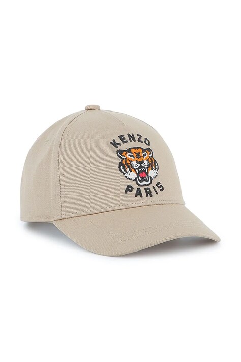 Kenzo Kids czapka z daszkiem bawełniana dziecięca kolor beżowy K61212