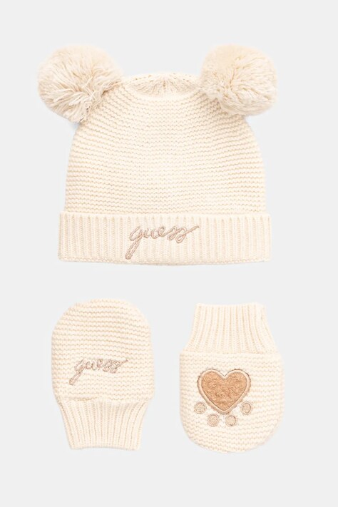 Шапка и перчатки Guess 2 шт цвет бежевый H5BW13 Z1070