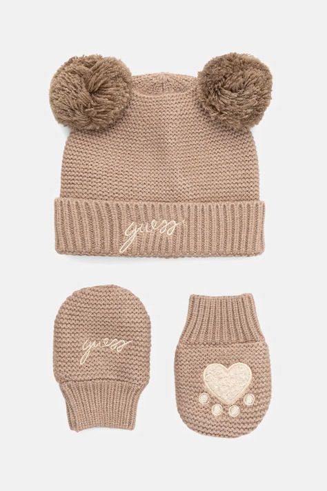 Шапка и перчатки Guess 2 шт цвет бежевый H5BW13 Z1070