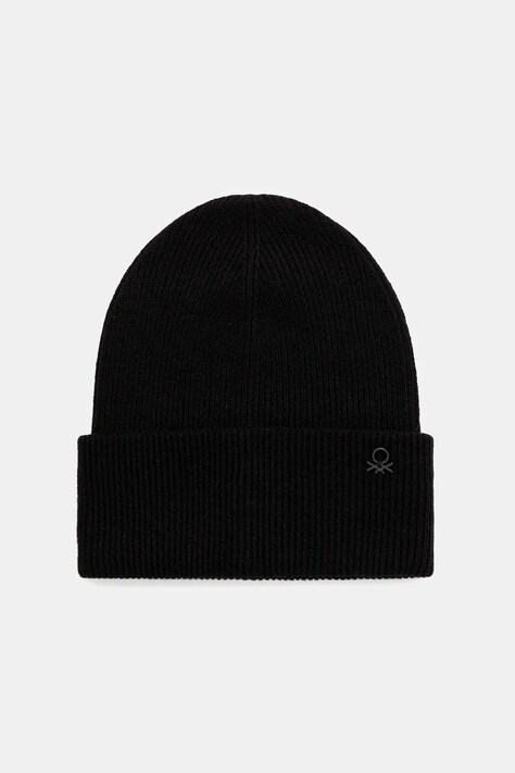 United Colors of Benetton căciulă de lână pentru copii culoarea negru, 126WCA00X