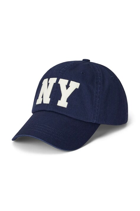 Polo Ralph Lauren șapcă de baseball din bumbac culoarea bleumarin, cu imprimeu, 710972675
