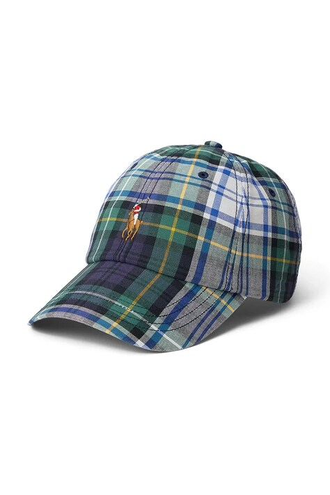 Polo Ralph Lauren șapcă de baseball din bumbac culoarea verde, cu imprimeu, 710972690