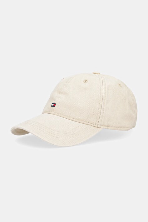 Tommy Hilfiger czapka z daszkiem bawełniana kolor beżowy AM0AM13426