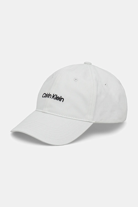 Хлопковая кепка Calvin Klein цвет белый с аппликацией LV04D5003G