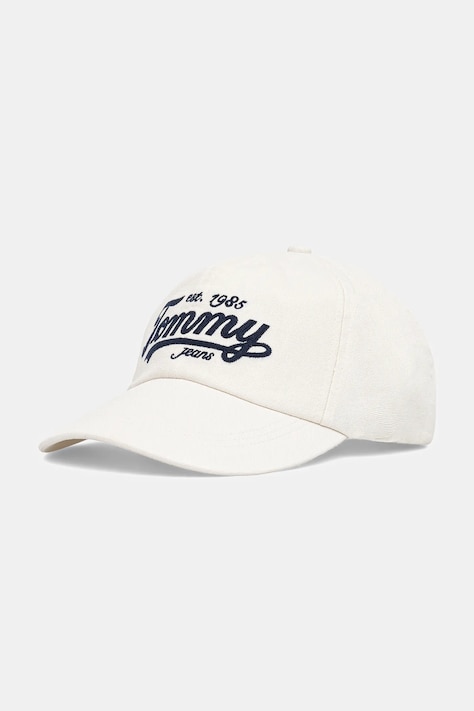 Bavlněná baseballová čepice Tommy Jeans bílá barva, AM0AM13550