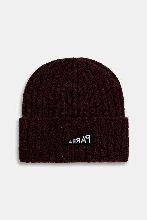 by Parra czapka z dodatkiem wełny Reversed flag kolor bordowy 54475