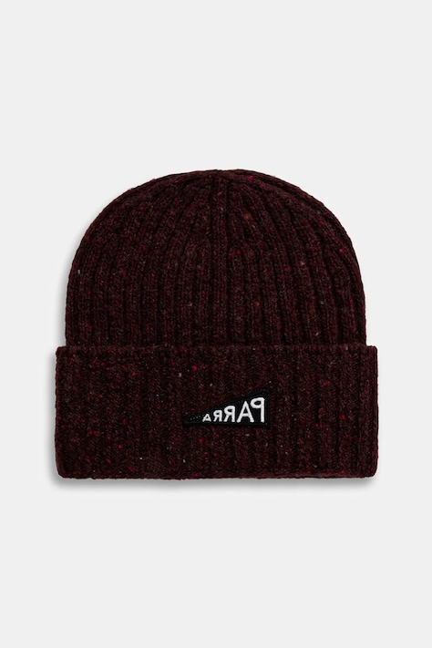 by Parra czapka z dodatkiem wełny Reversed flag kolor bordowy 54475