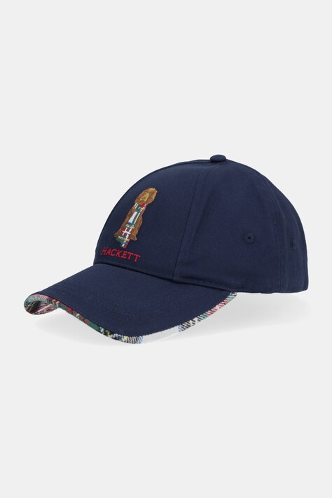 Hackett London czapka z daszkiem bawełniana kolor granatowy HM0400046