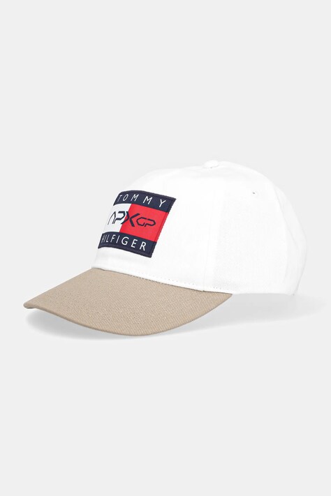 Tommy Hilfiger czapka z daszkiem bawełniana x F1 THE MOVIE kolor biały wzorzysta AM0AM13966