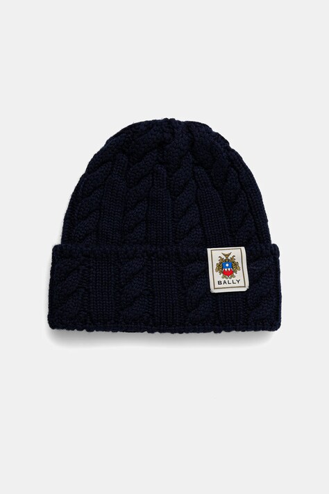 Bally czapka wełniana kolor granatowy MHA03L