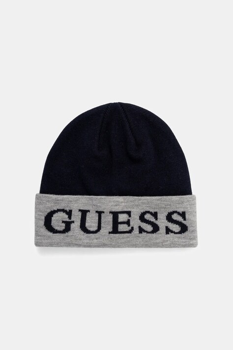 Guess czapka z domieszką wełny kolor granatowy M5BZ22 Z0442