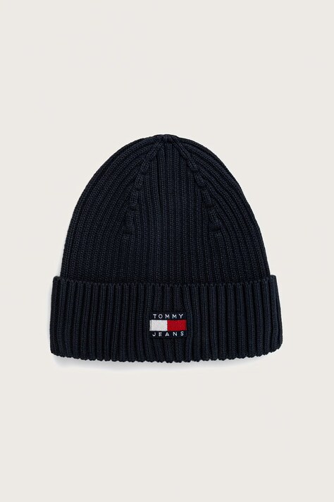 Tommy Jeans czapka beanie męska bawełniana granatowa AM0AM13669