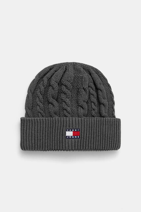 Čiapka Tommy Jeans šedá farba, AM0AM13670