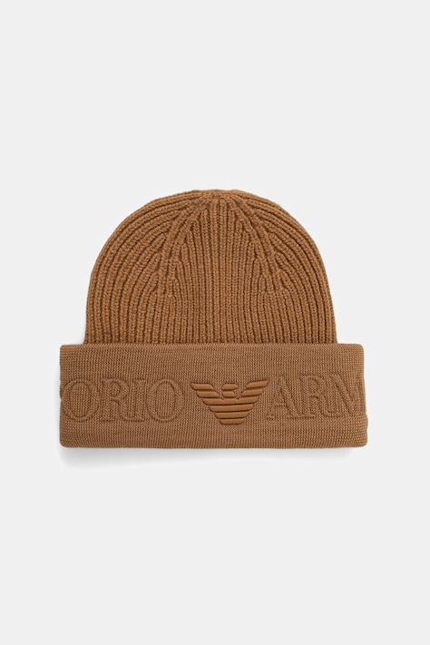 Emporio Armani czapka wełniana kolor zielony EM003750 AF19896