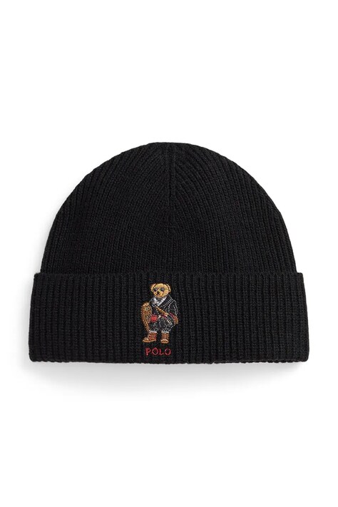 Polo Ralph Lauren czapka z dodatkiem wełny kolor czarny 449P02041