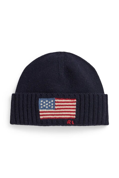 Polo Ralph Lauren czapka z dodatkiem wełny kolor granatowy 449P02044
