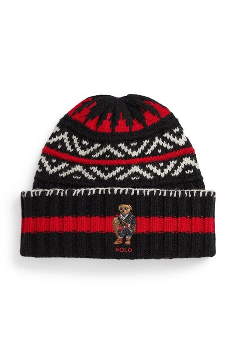 Polo Ralph Lauren czapka z dodatkiem wełny kolor czarny 449P02188