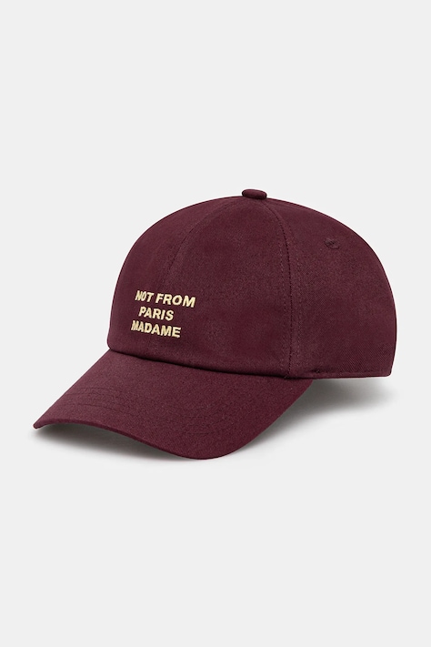Bavlněná baseballová čepice Drôle de Monsieur La Casquette Slogan vínová barva, I.CP151.CO138