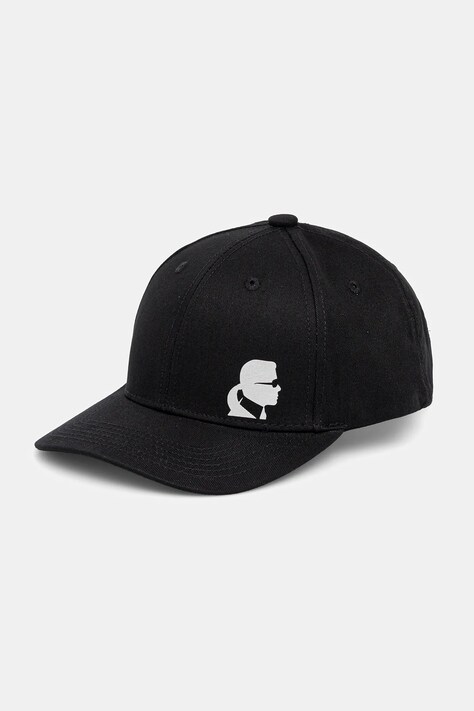 Karl Lagerfeld czapka z daszkiem bawełniana kolor czarny 554101.805640