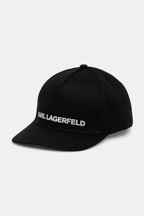 Karl Lagerfeld czapka z daszkiem bawełniana kolor czarny 554101.805641