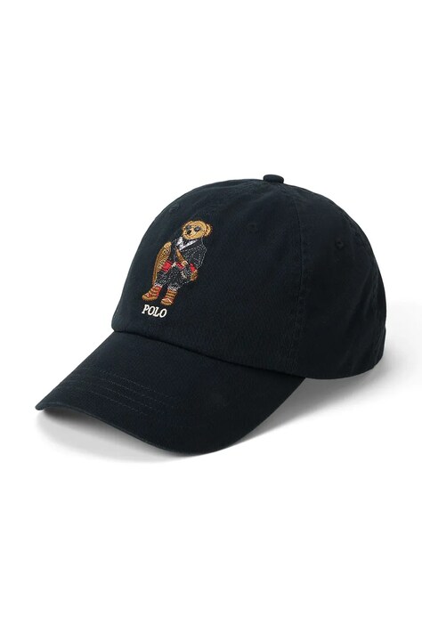Бавовняна бейсболка Polo Ralph Lauren колір чорний 710981297