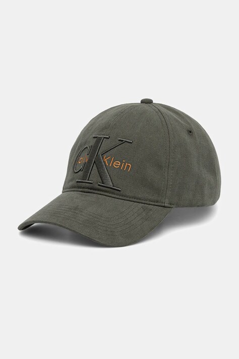 Calvin Klein berretto da baseball in cotone colore verde LV04D5039G
