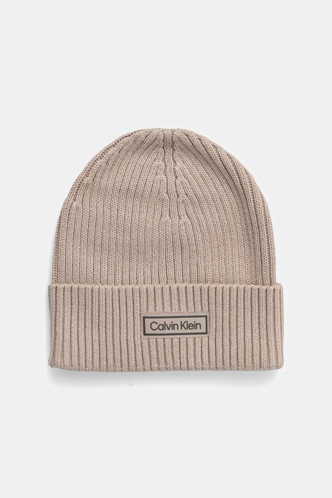 Шапка з домішкою кашеміру Calvin Klein колір бежевий  LV04D8053G