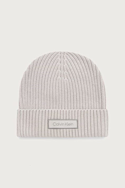 Calvin Klein czapka męska bawełniana szara LV04D8053G