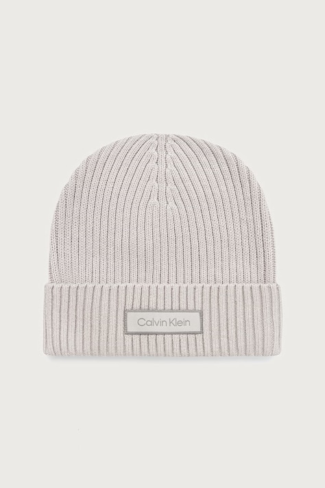 Calvin Klein czapka męska bawełniana szara LV04D8053G