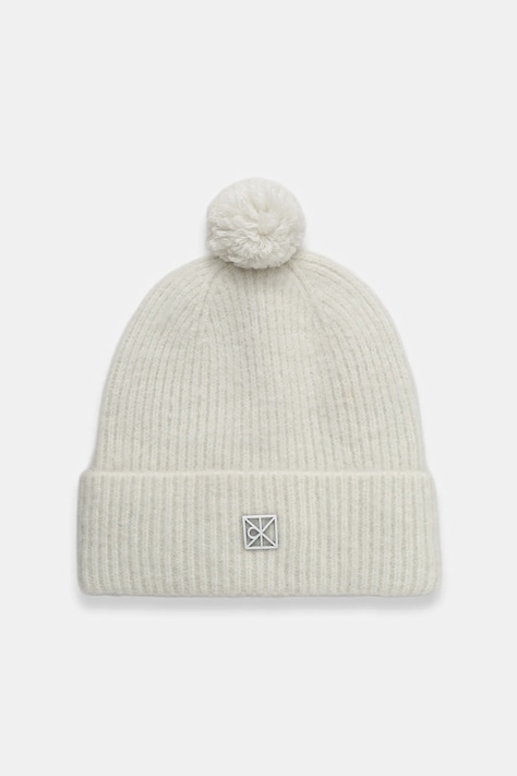 Čepice s příměsí vlny Calvin Klein bílá barva, LV04D8067G